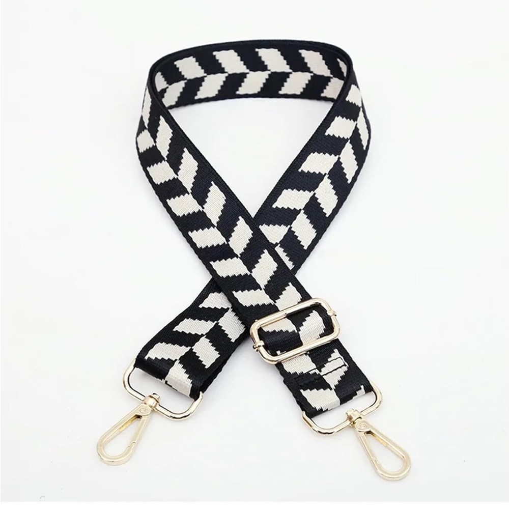 Stylish Black and White Bag Strap or Replacement